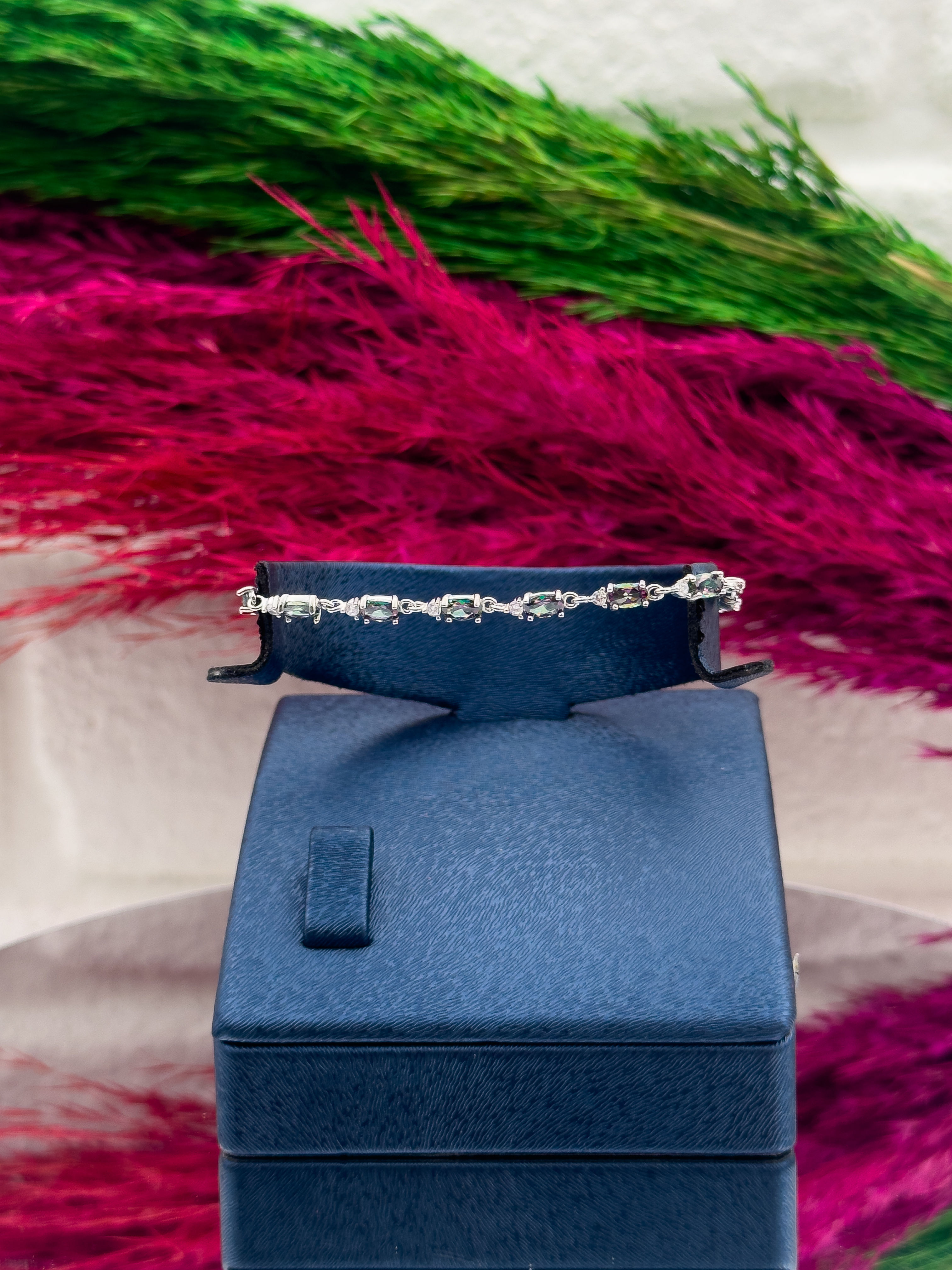 925 Ayar Gümüş Su Yolu Zultanit Taşlı Tasarım Trend Kadın Bileklik