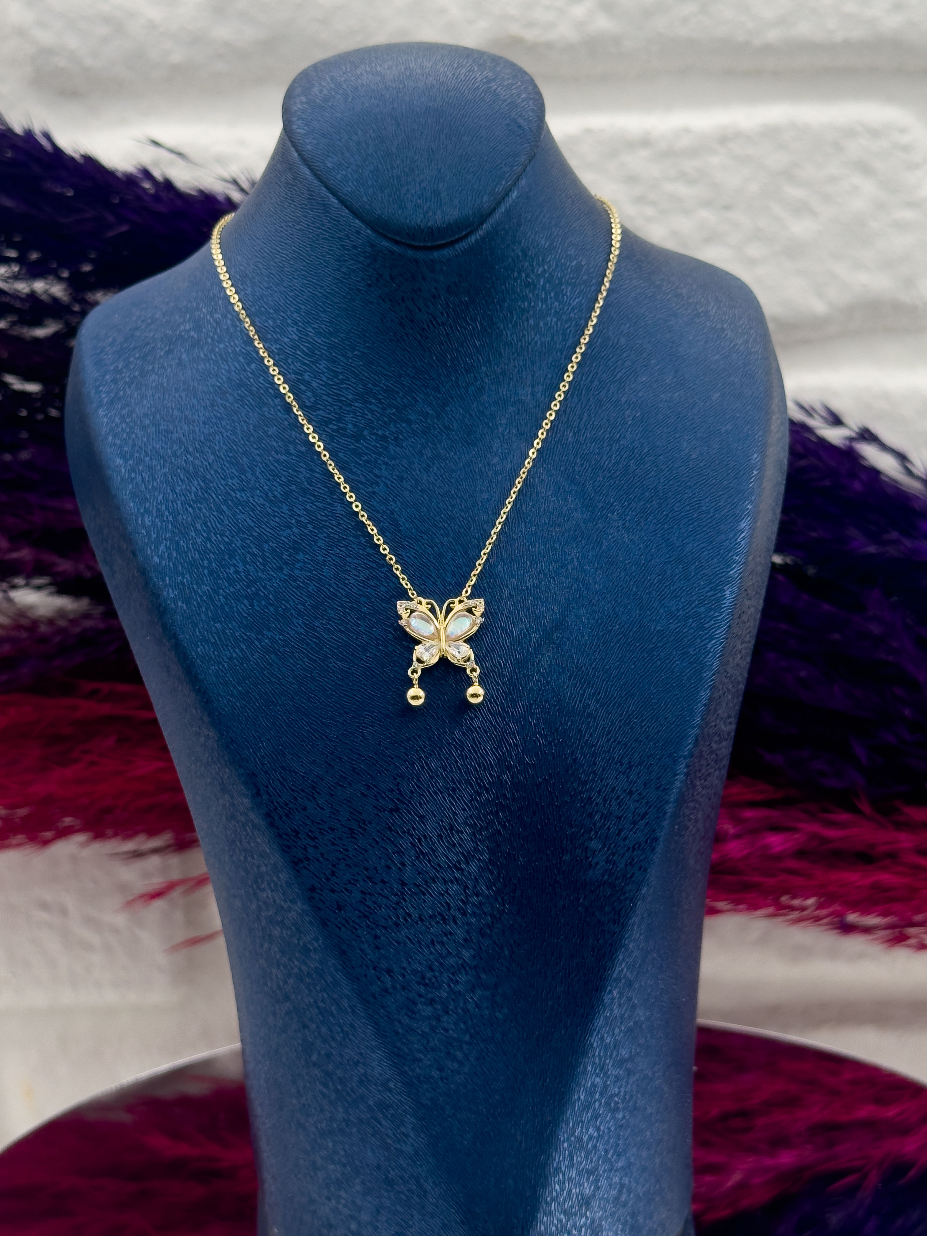 925 Ayar Gümüş Özel Tasarım Gold Renk Zarif Kadın Kolye