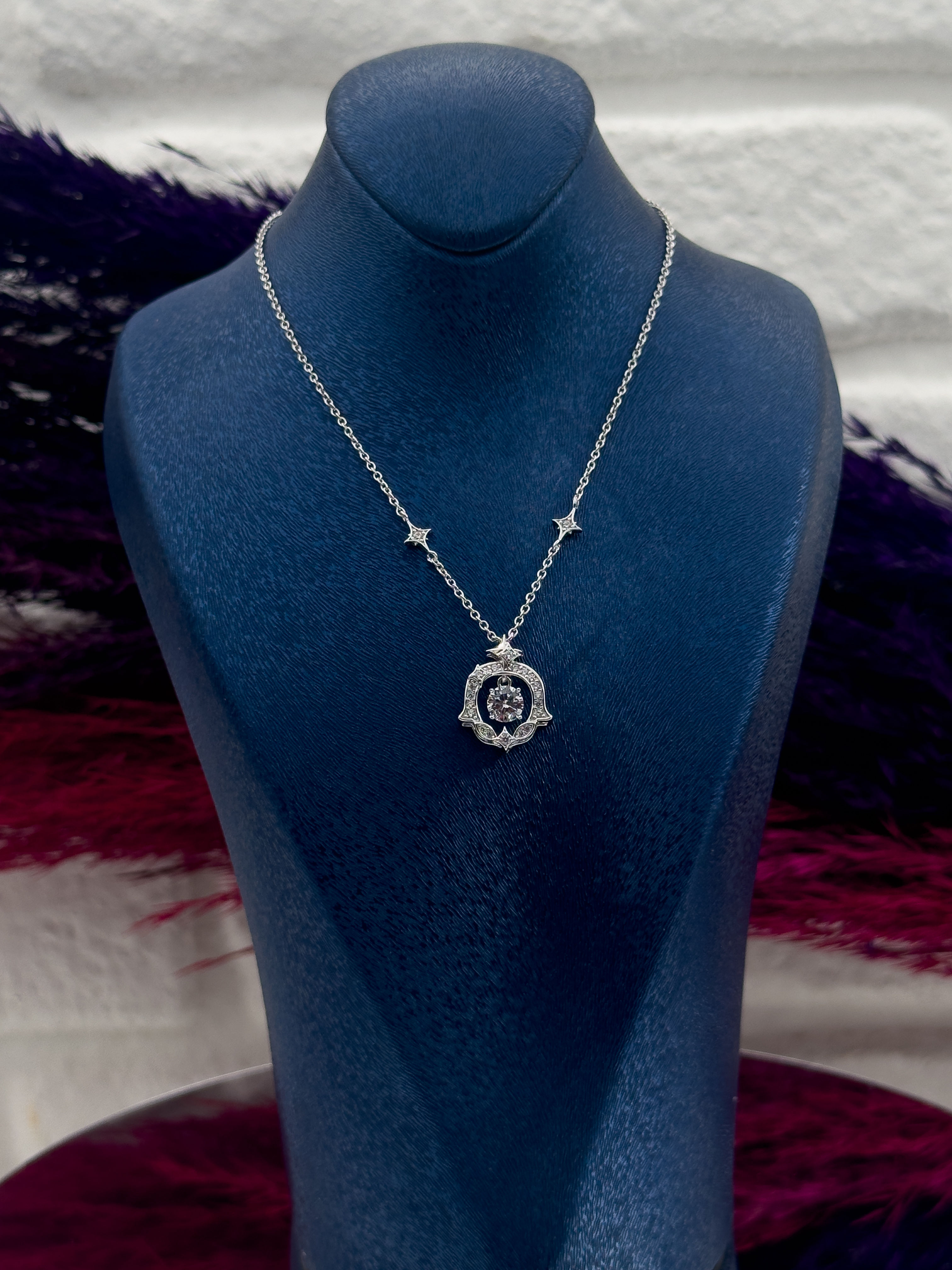 925 Ayar Gümüş Özel Tasarım Kuzey Yıldızı Modeli Zarif Kadın Kolye