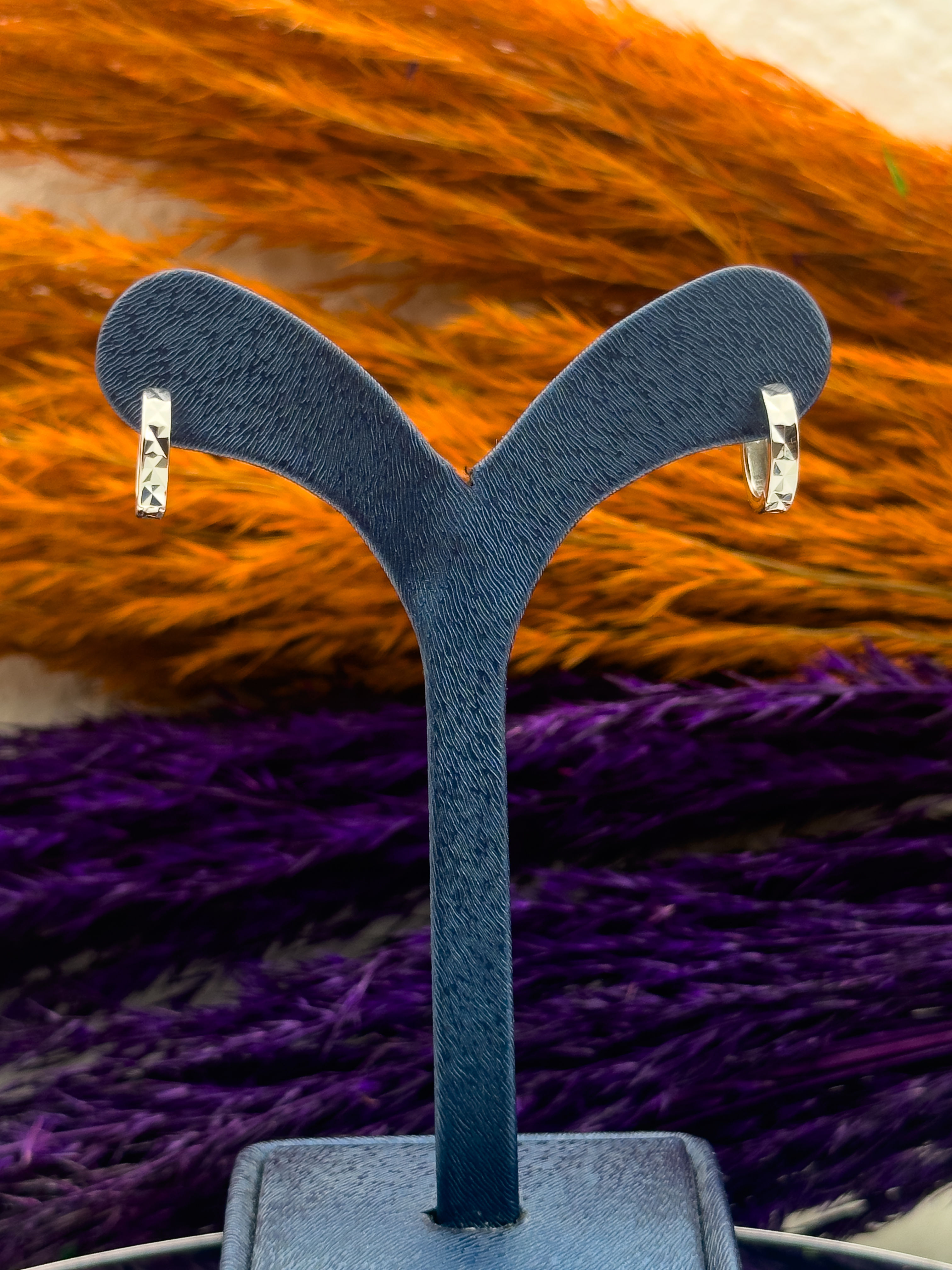 925 Ayar Gümüş Kalemli Özel Tasarım Halka Modeli Zarif Kadın Küpe