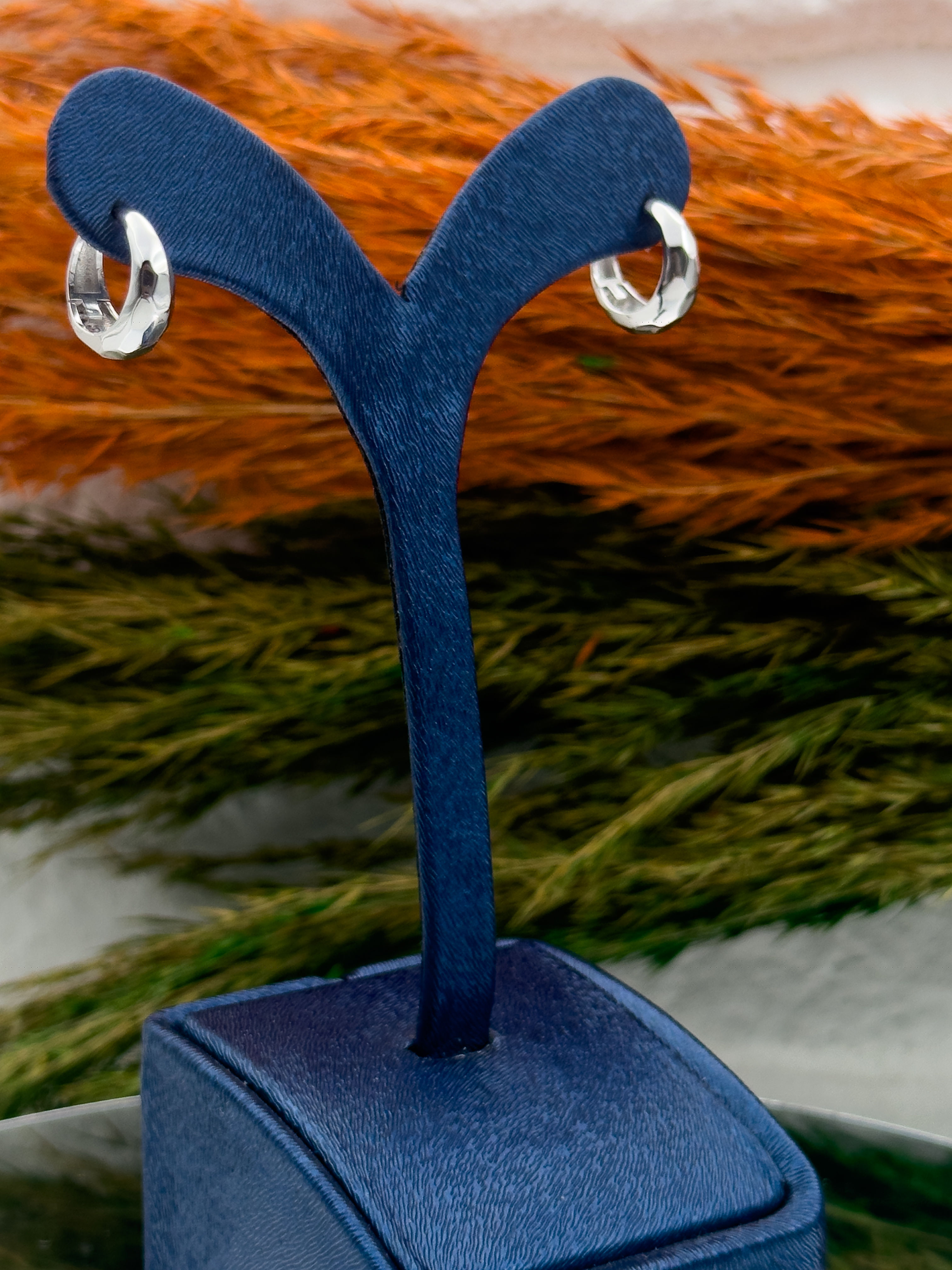 925 Ayar Gümüş Kalemli Spor Halka Modeli Popüler Kadın Küpe