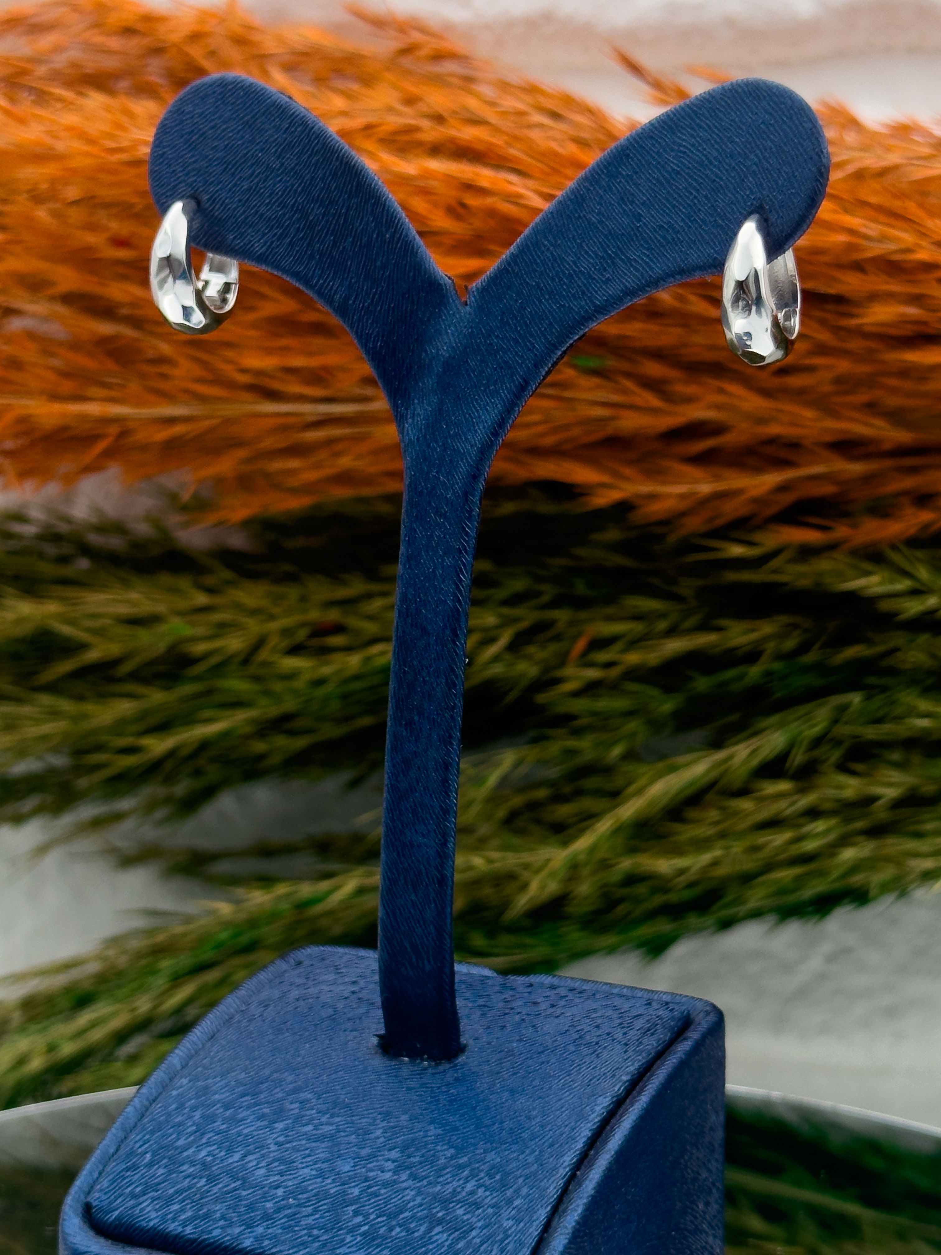 925 Ayar Gümüş Kalemli Spor Halka Modeli Popüler Kadın Küpe