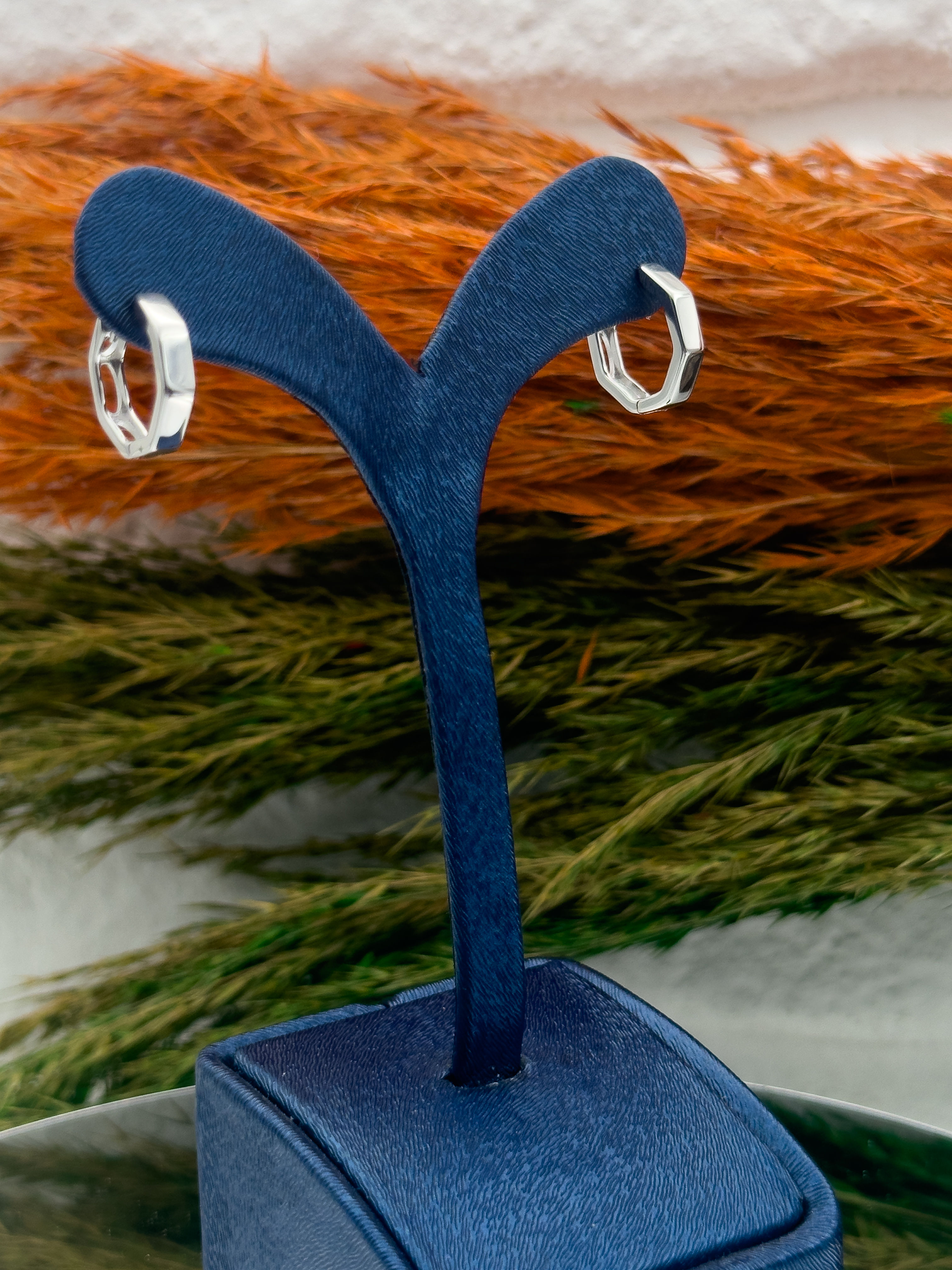 925 Ayar Gümüş Spor Halka Modeli Zarif Kadın Küpe