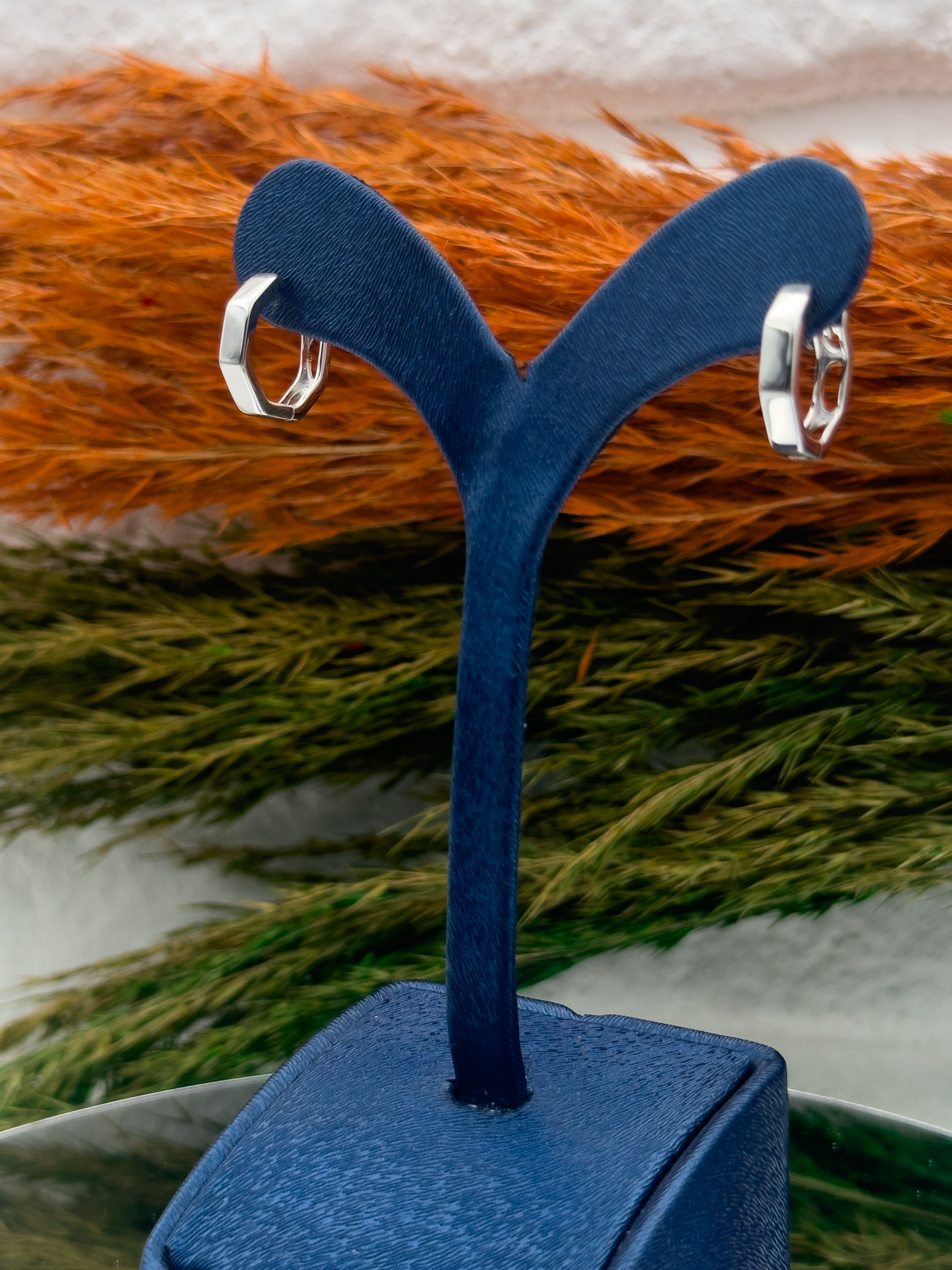 925 Ayar Gümüş Spor Halka Modeli Zarif Kadın Küpe