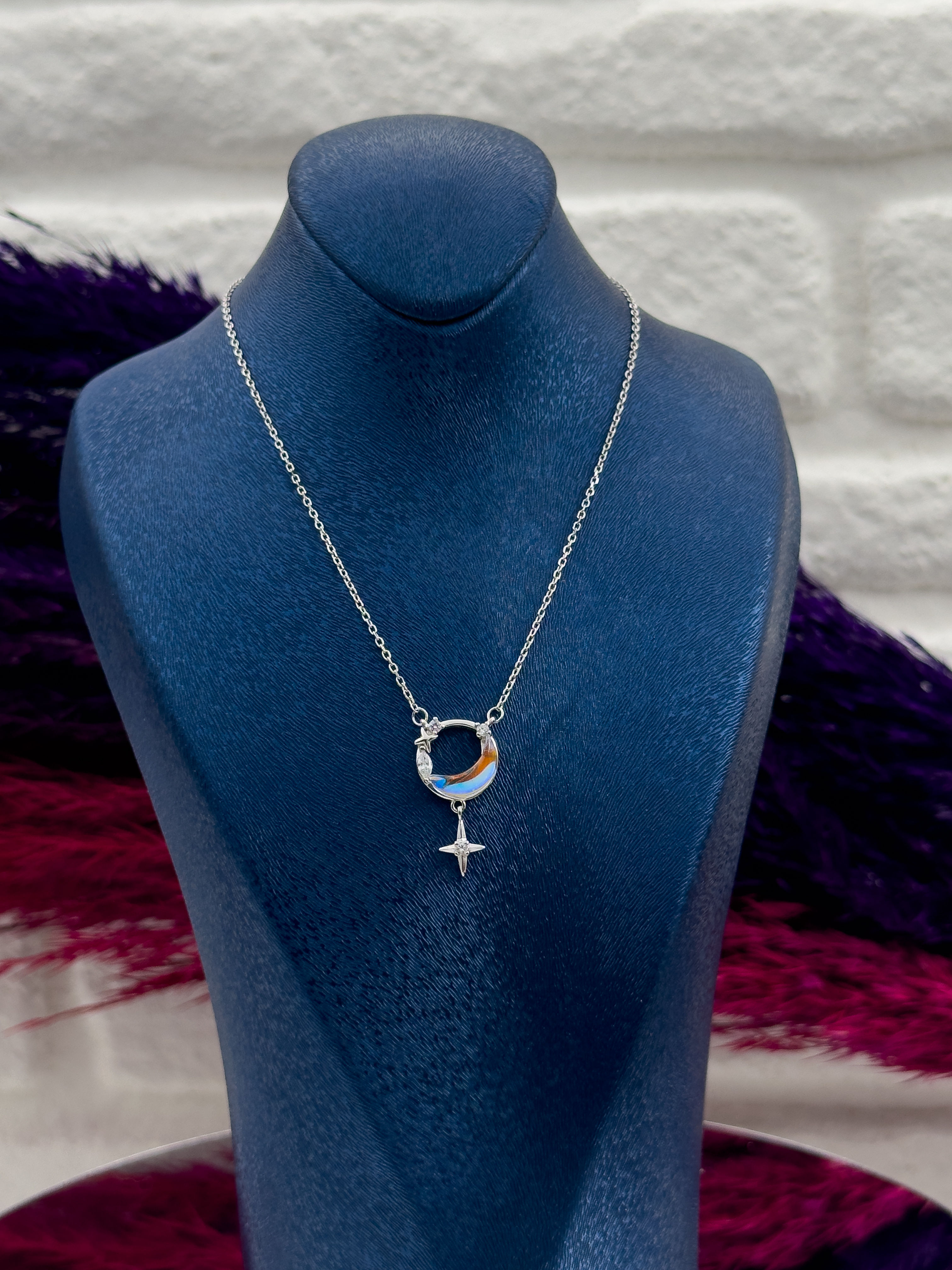 925 Ayar Gümüş Kuzey Yıldızı Modeli Lüks Kadın Kolye