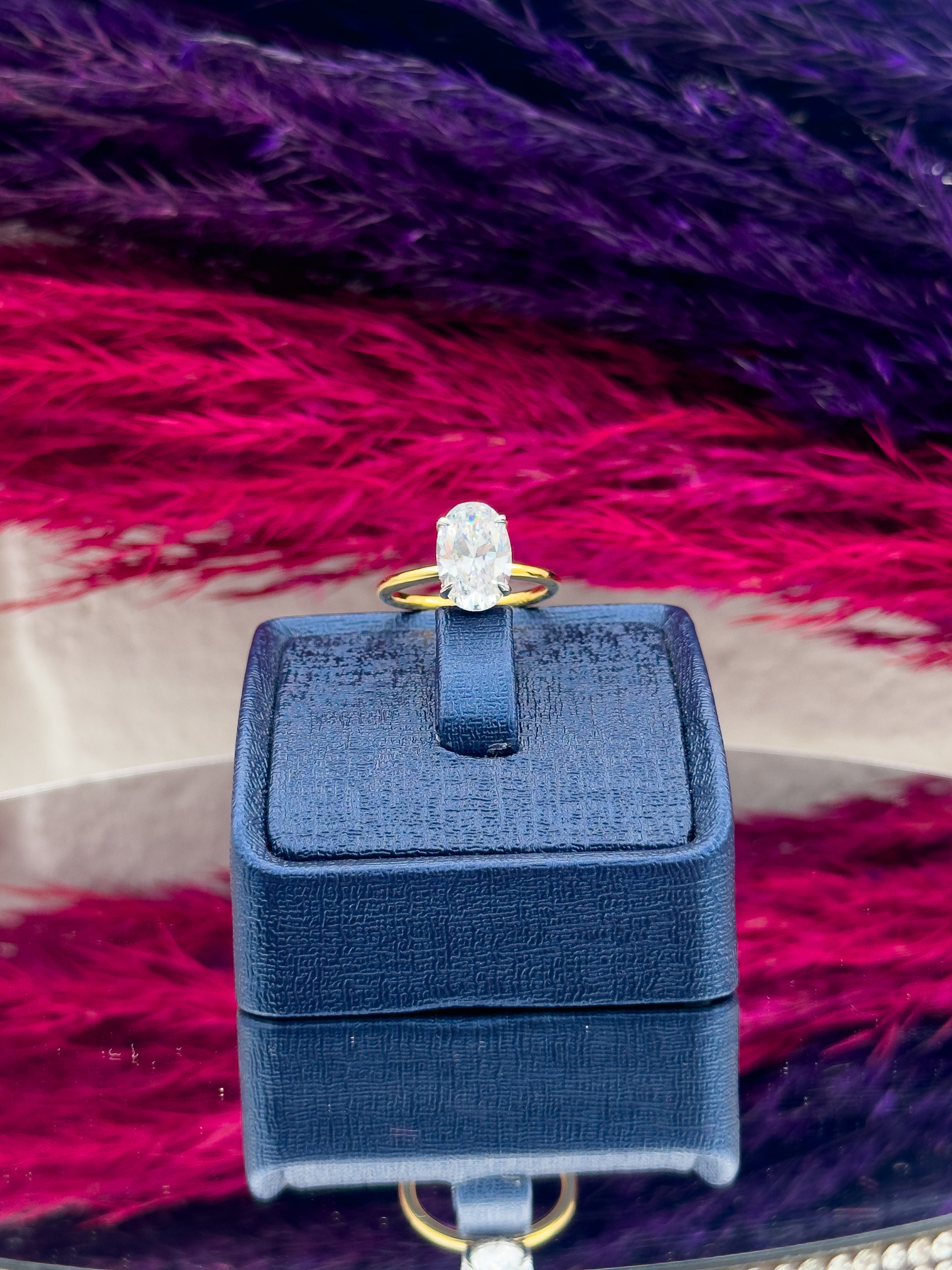 925 Ayar Gümüş Mosanite Taşlı Pırlanta Montürlü Popüler Kadın Yüzük