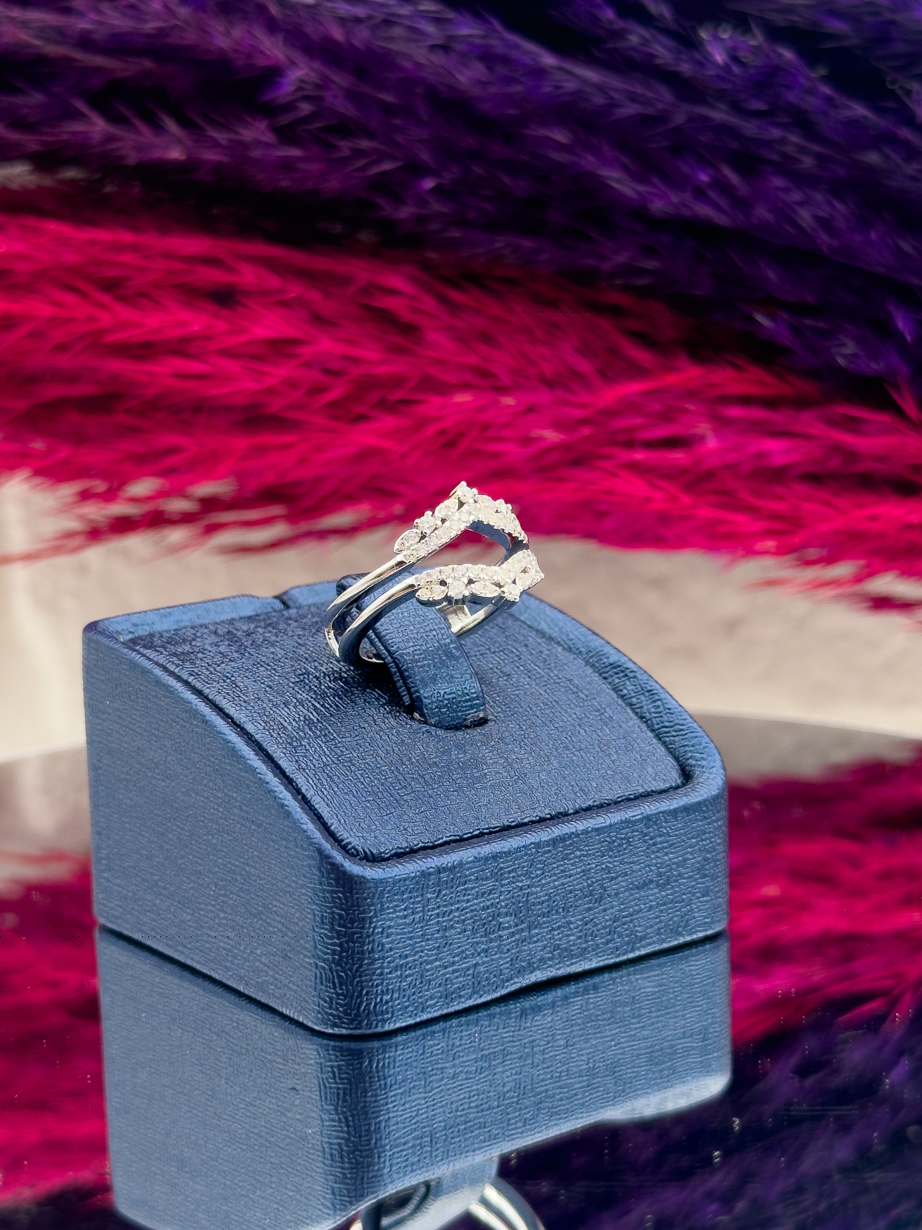 925 Ayar Gümüş Pırlanta Montürlü Kombin Zarif Kadın Yüzük