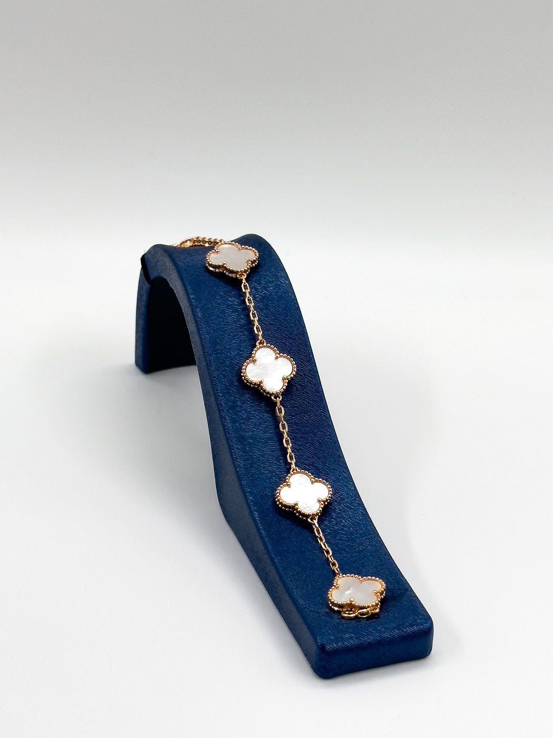 Rose Renk 5'li Sedef Taşlı Yonca Kadın Gümüş Bileklik