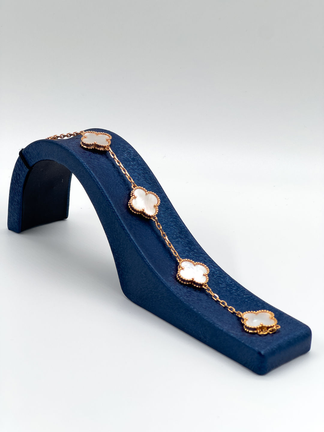 Rose Renk 5'li Sedef Taşlı Yonca Kadın Gümüş Bileklik