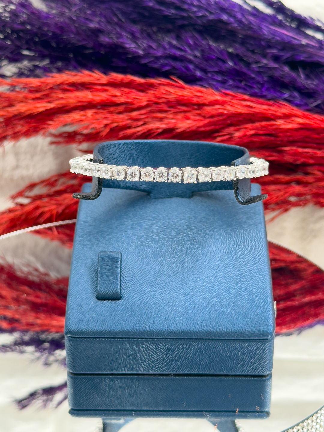 925 Ayar Gümüş Pırlanta Montürlü Su Yolu Modeli Zarif Kadın Bileklik