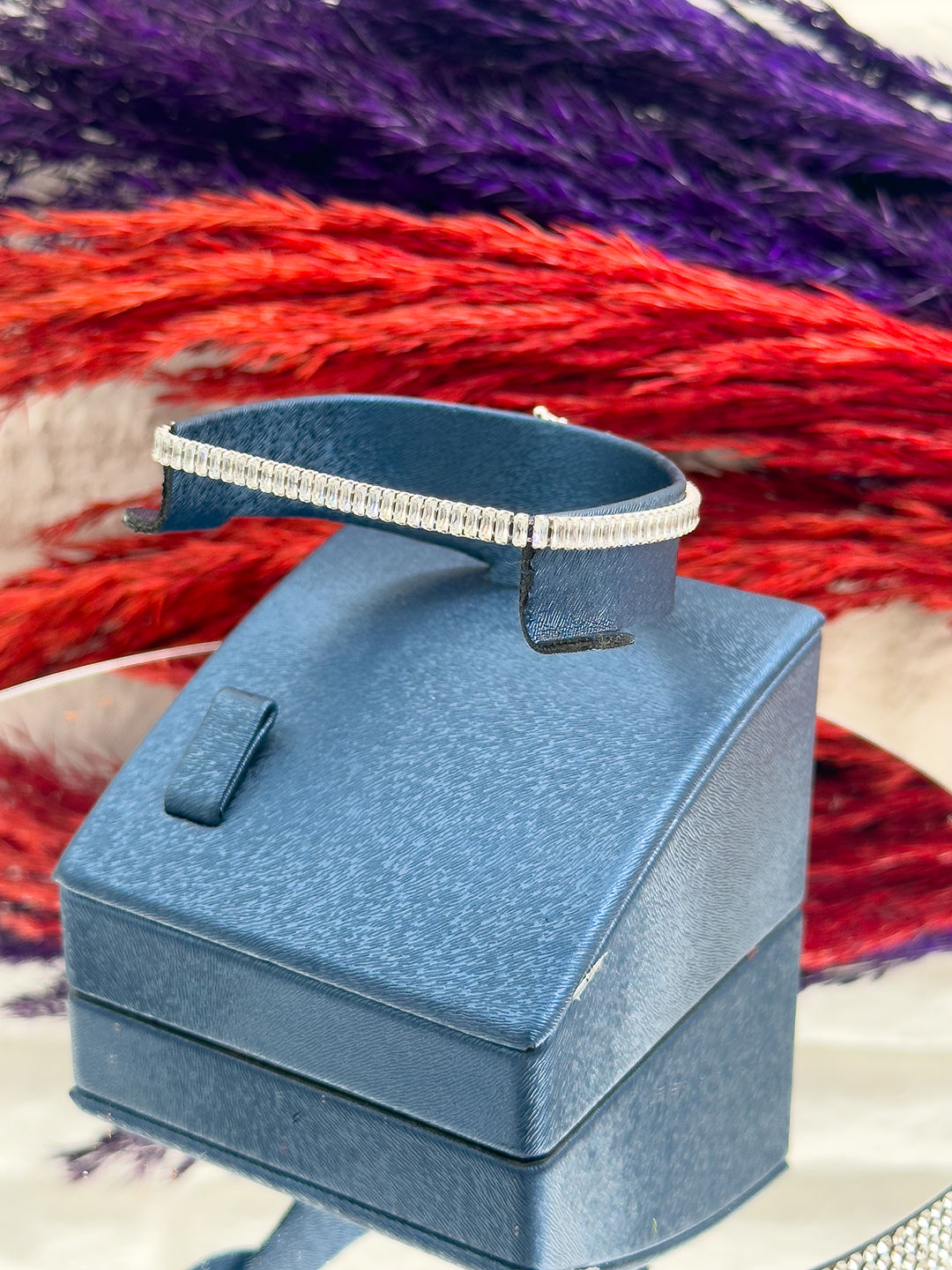 925 Ayar Gümüş Pırlanta Montürlü Baget Su Yolu Modeli Lüks Kadın Bileklik