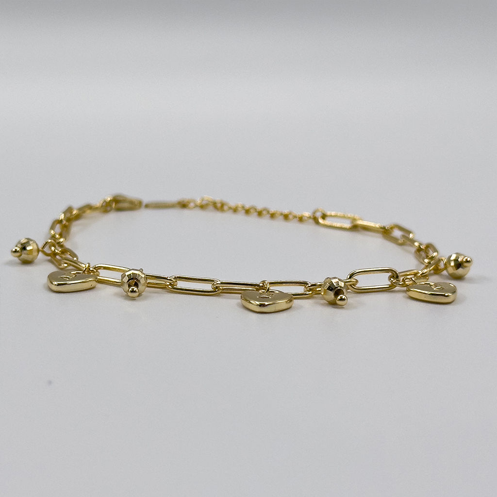 Gold Renk Spor 925 Ayar Gümüş Bileklik