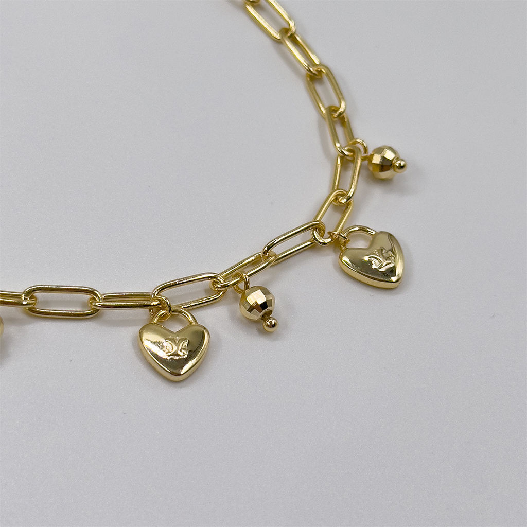 Gold Renk Spor 925 Ayar Gümüş Bileklik