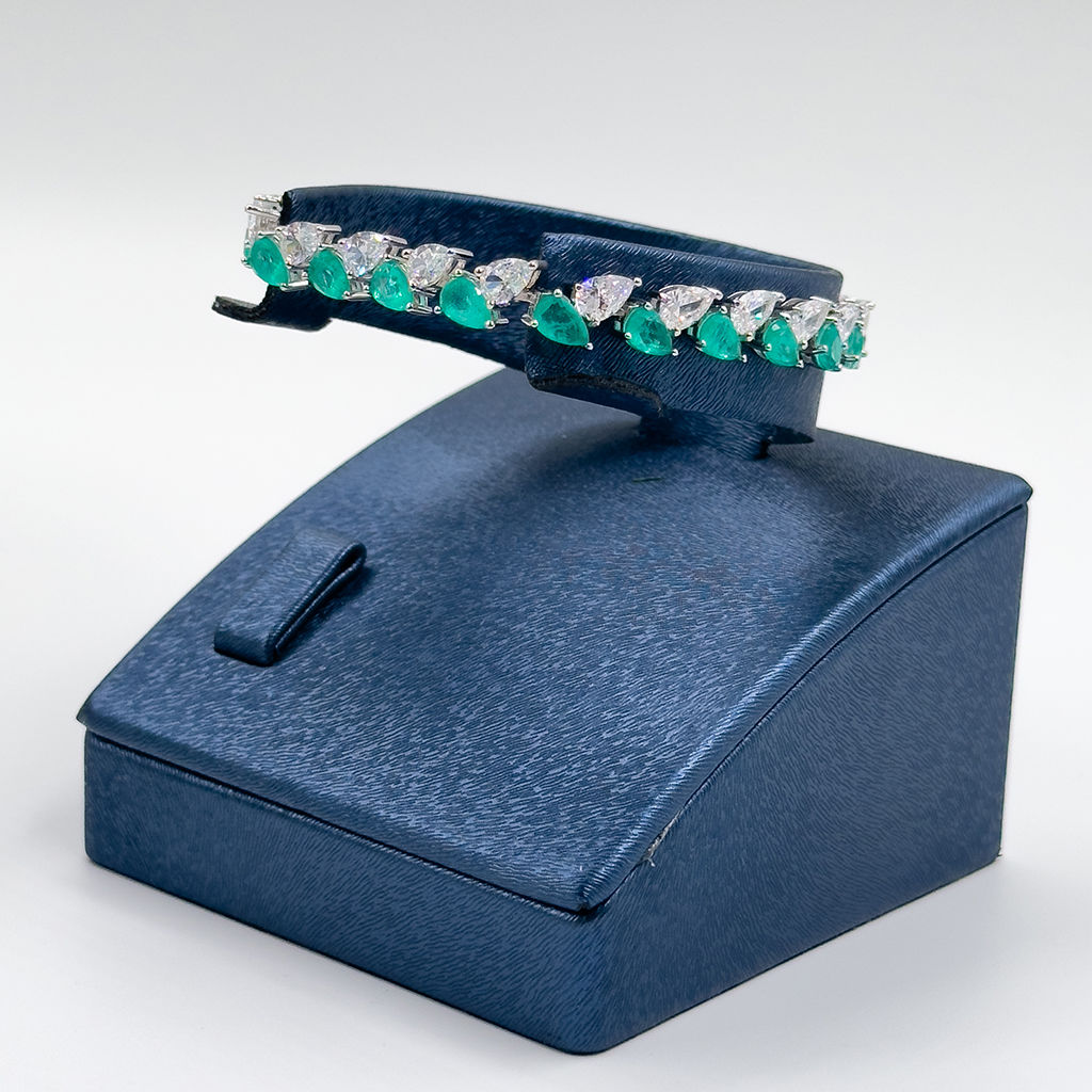 Mavi Paraiba Taşlı Damla Gümüş Bileklik