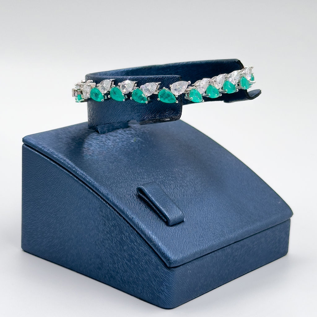 Mavi Paraiba Taşlı Damla Gümüş Bileklik