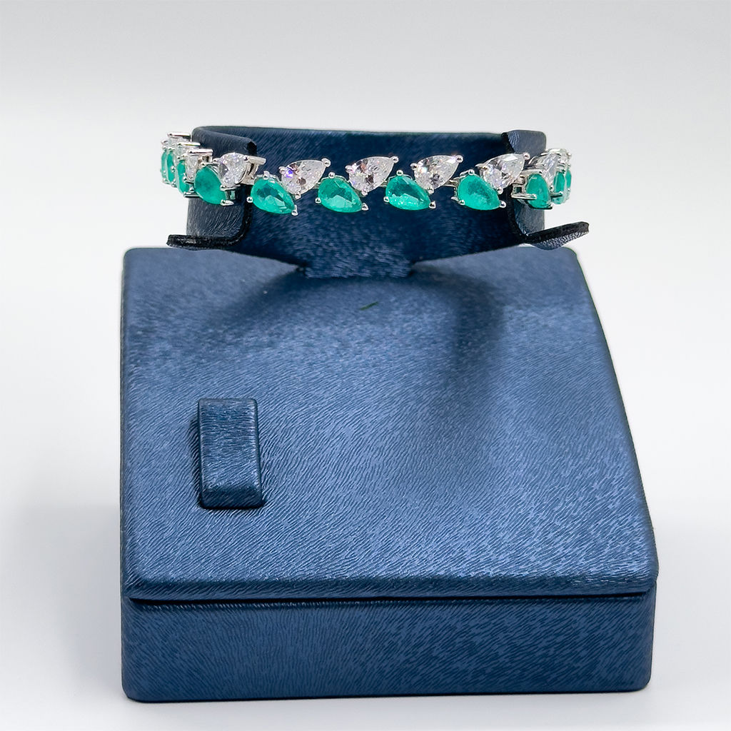 Mavi Paraiba Taşlı Damla Gümüş Bileklik