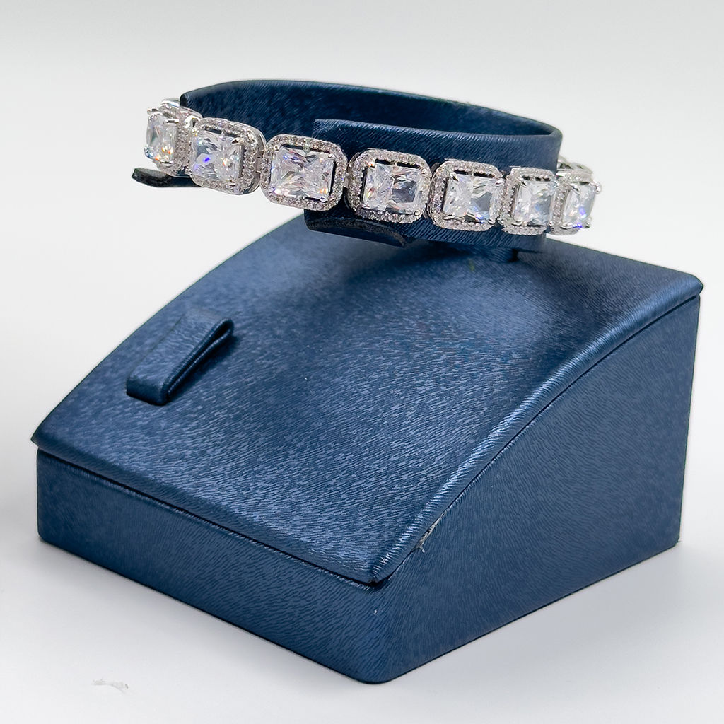 Büyük Baget Taşlı Su Yolu Gümüş Bileklik