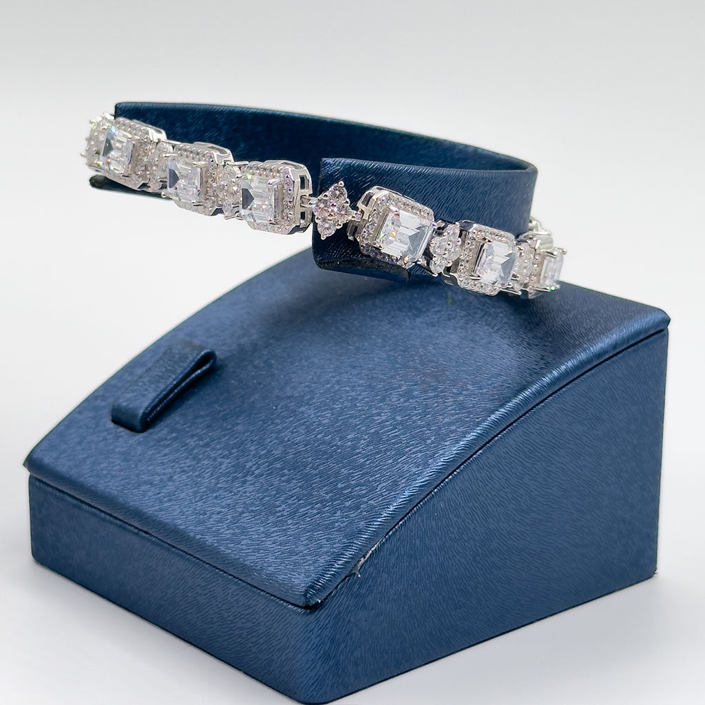 Pırlanta Montür Baget Kuvars Gümüş Bileklik