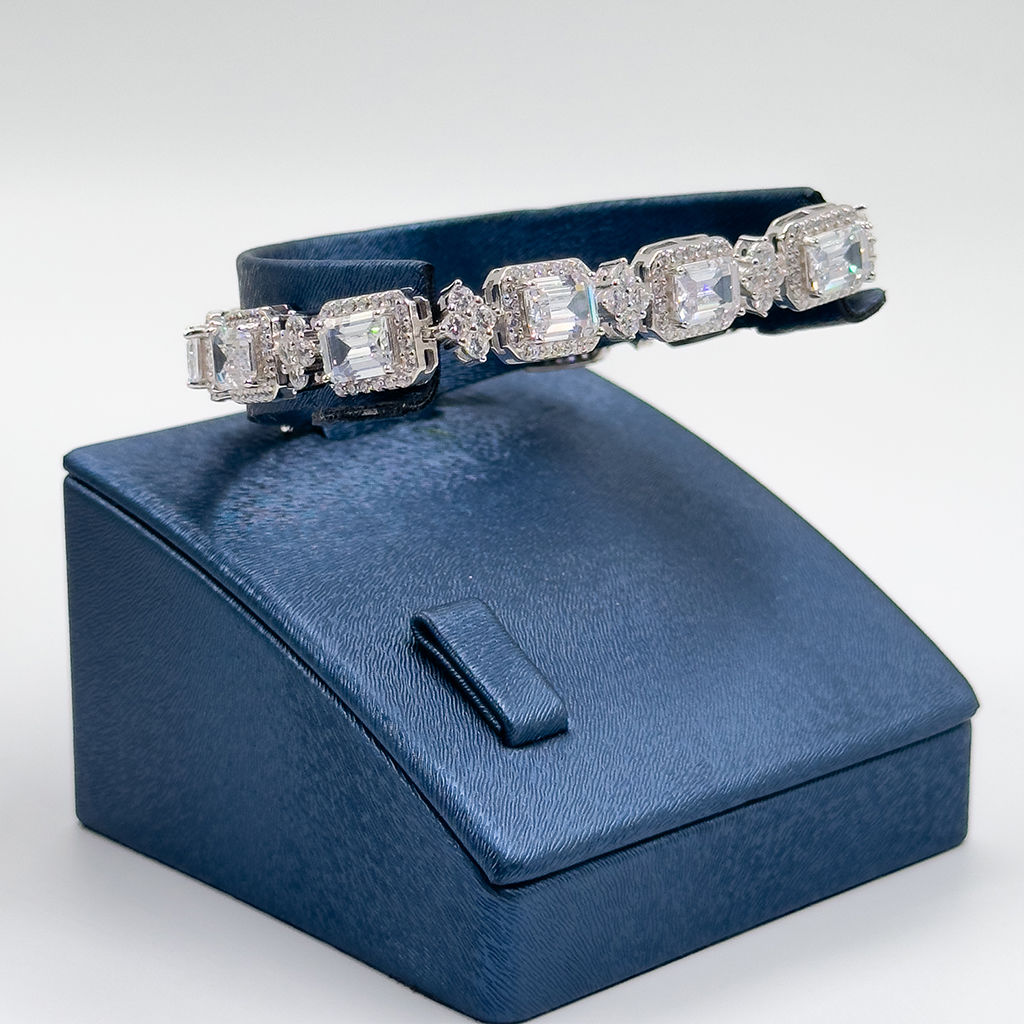 Pırlanta Montür Baget Kuvars Gümüş Bileklik