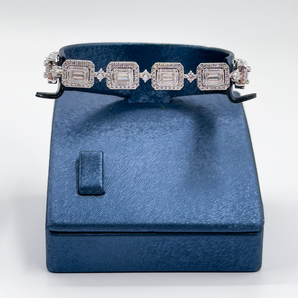 Pırlanta Montür Baget Gümüş Bileklik