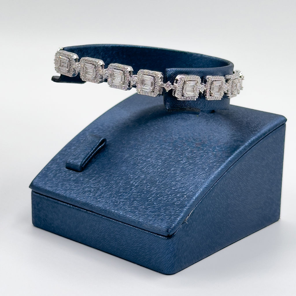 Pırlanta Montür Baget Gümüş Bileklik