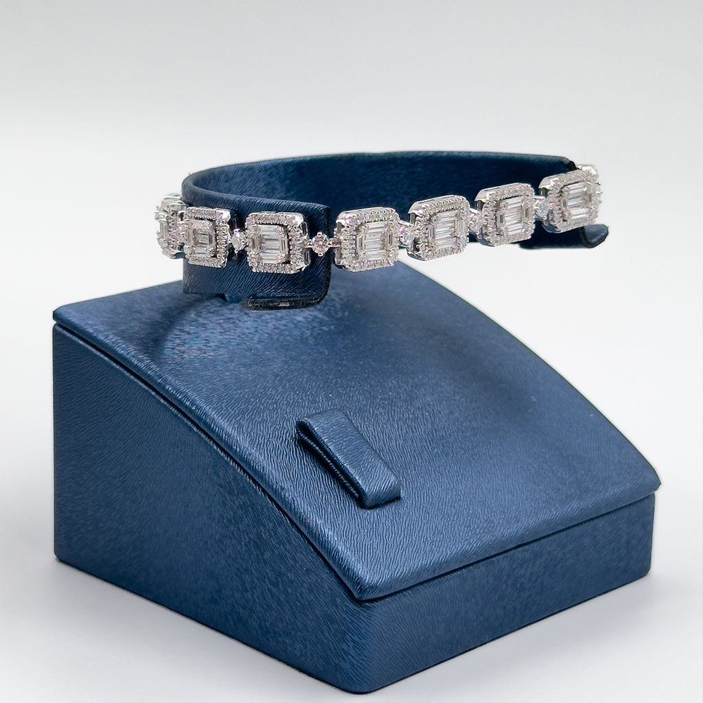 Pırlanta Montür Baget Gümüş Bileklik