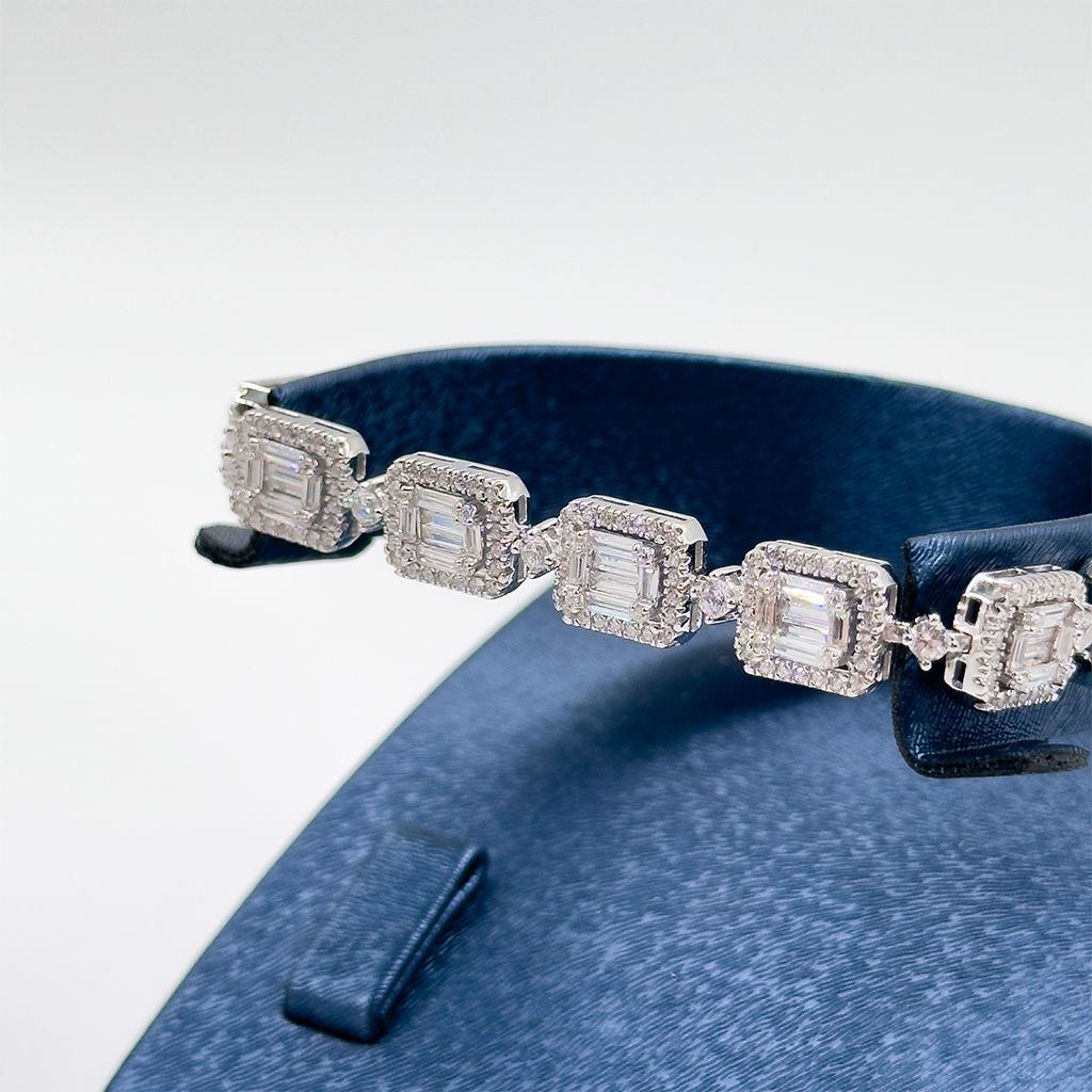 Pırlanta Montür Baget Gümüş Bileklik