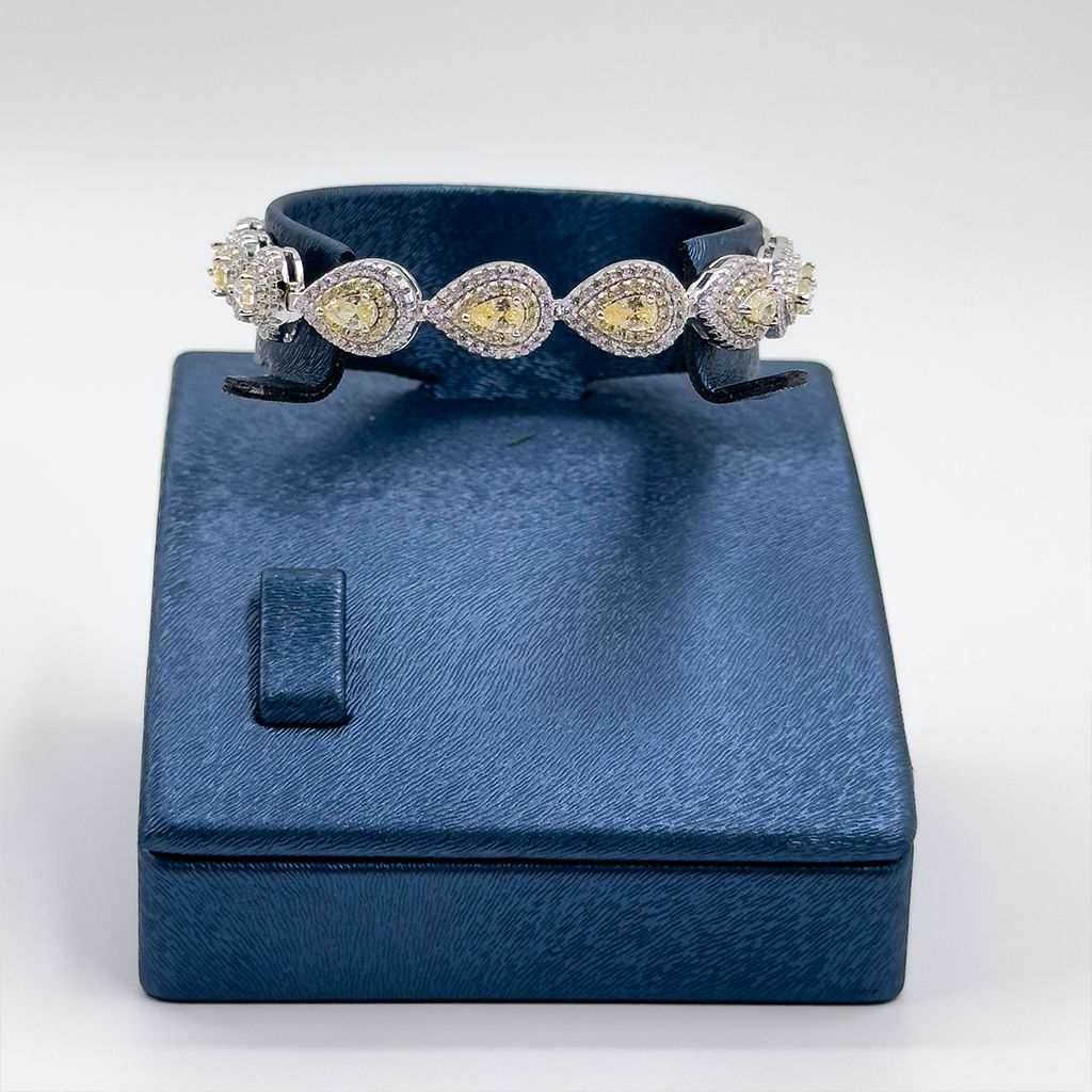 Sitrin Taşlı Damla Gümüş Bileklik