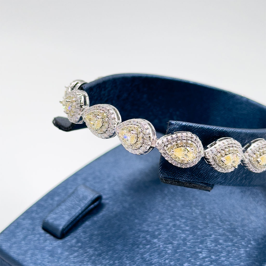 Sitrin Taşlı Damla Gümüş Bileklik