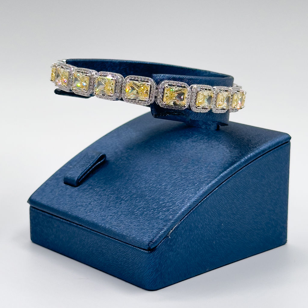 Baget Sitrin Taşlı Gümüş Bileklik