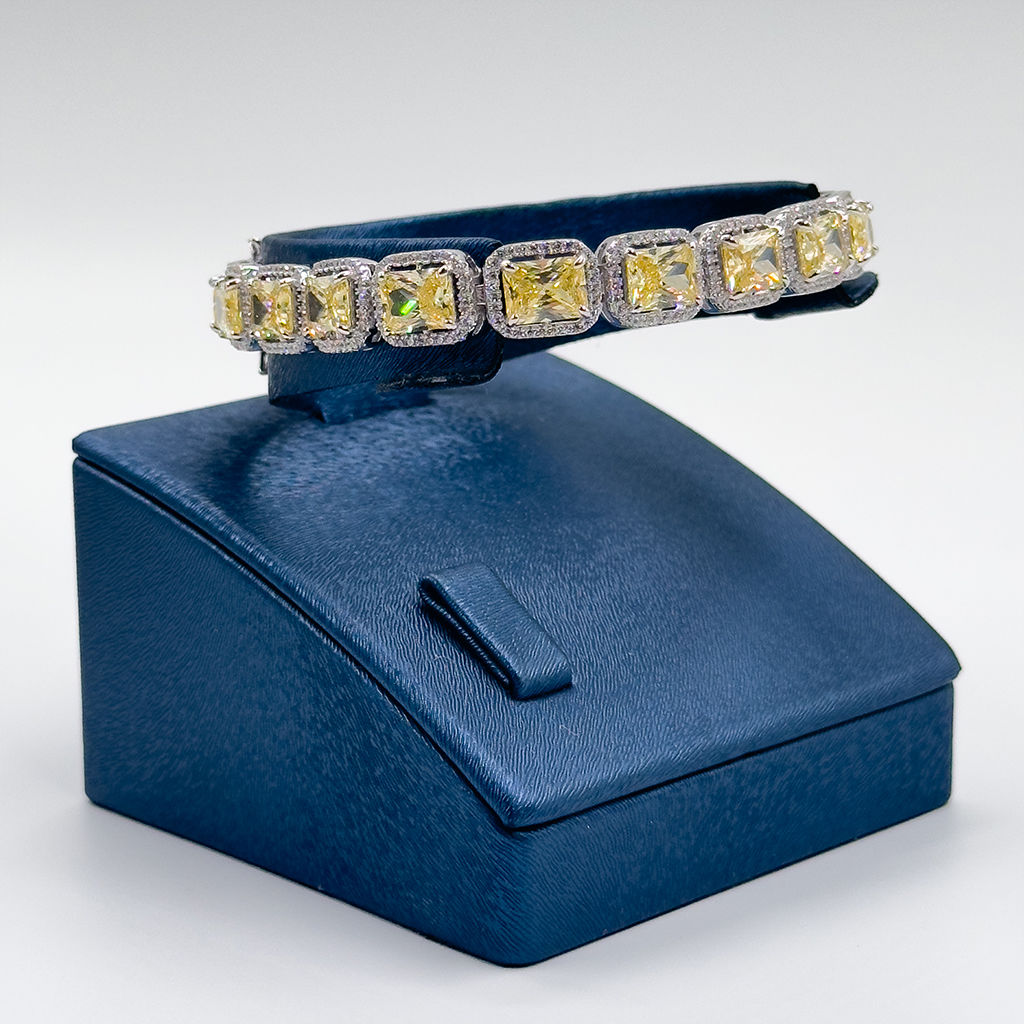 Baget Sitrin Taşlı Gümüş Bileklik