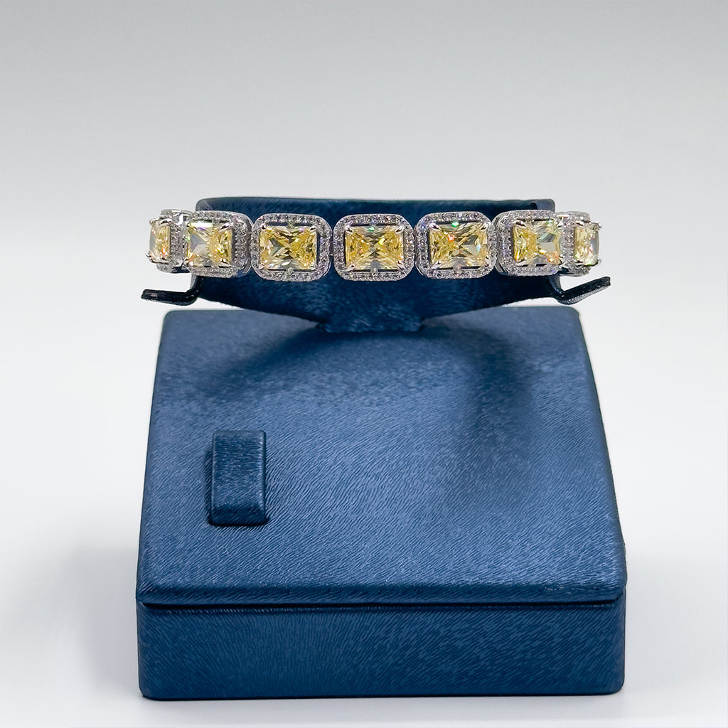 Baget Sitrin Taşlı Gümüş Bileklik