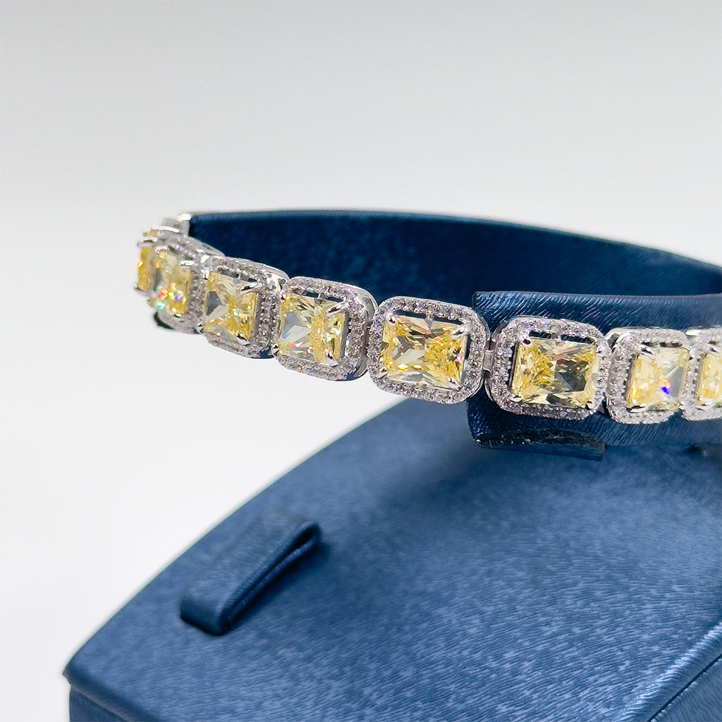 Baget Sitrin Taşlı Gümüş Bileklik