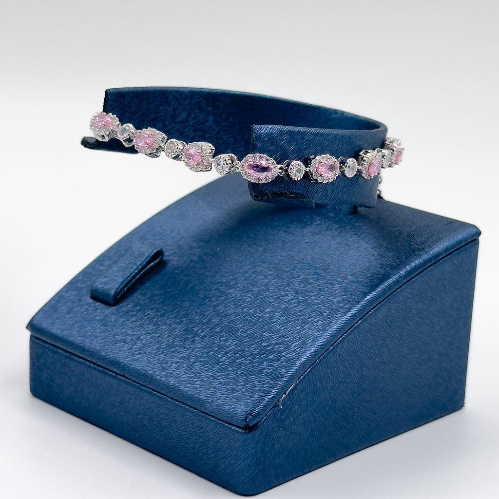 Pembe Kuvars Gümüş Bileklik