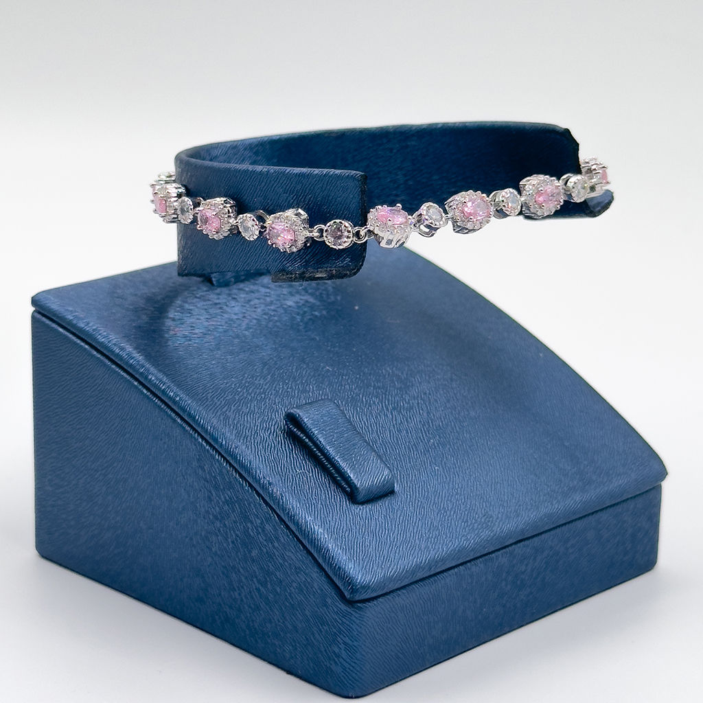 Pembe Kuvars Gümüş Bileklik