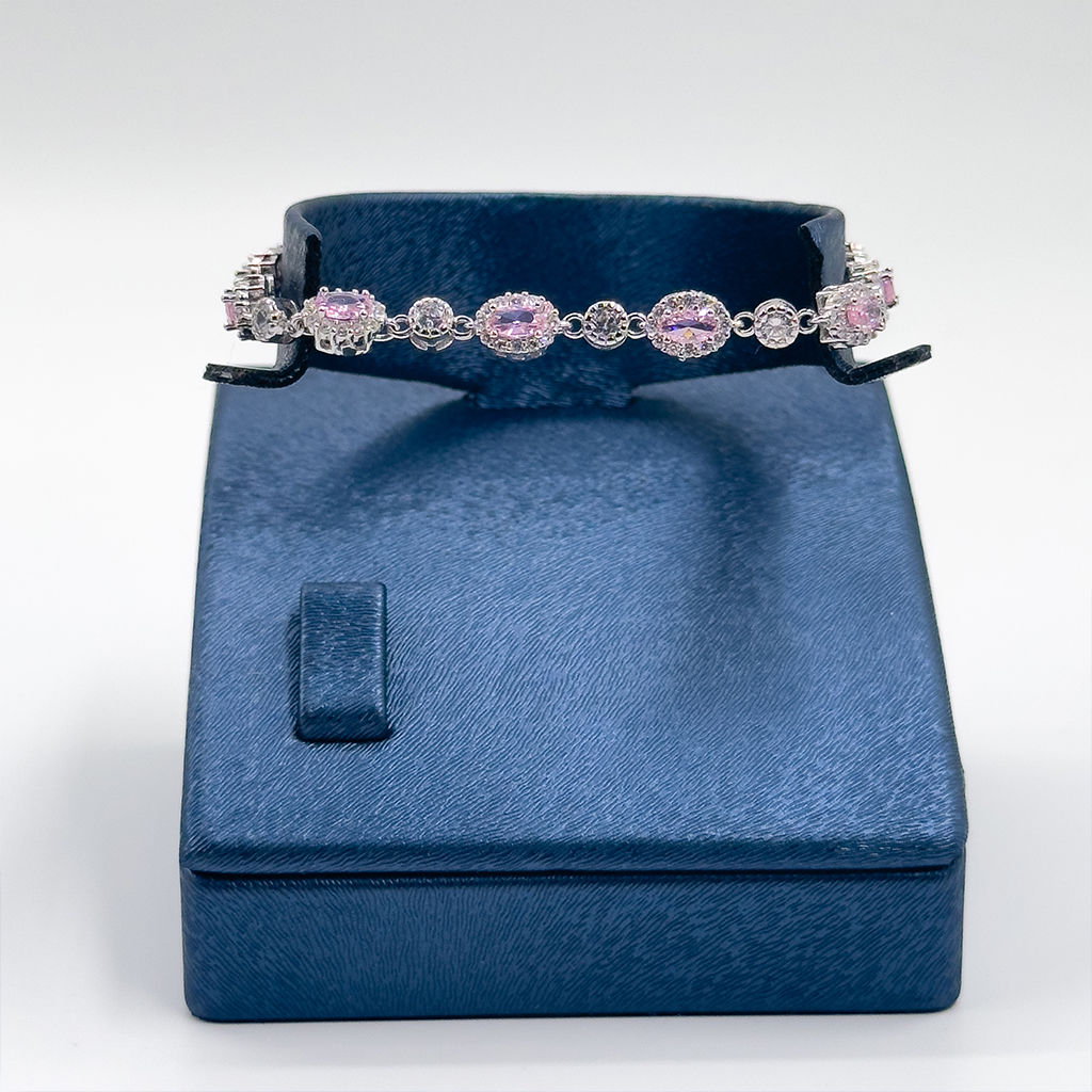 Pembe Kuvars Gümüş Bileklik