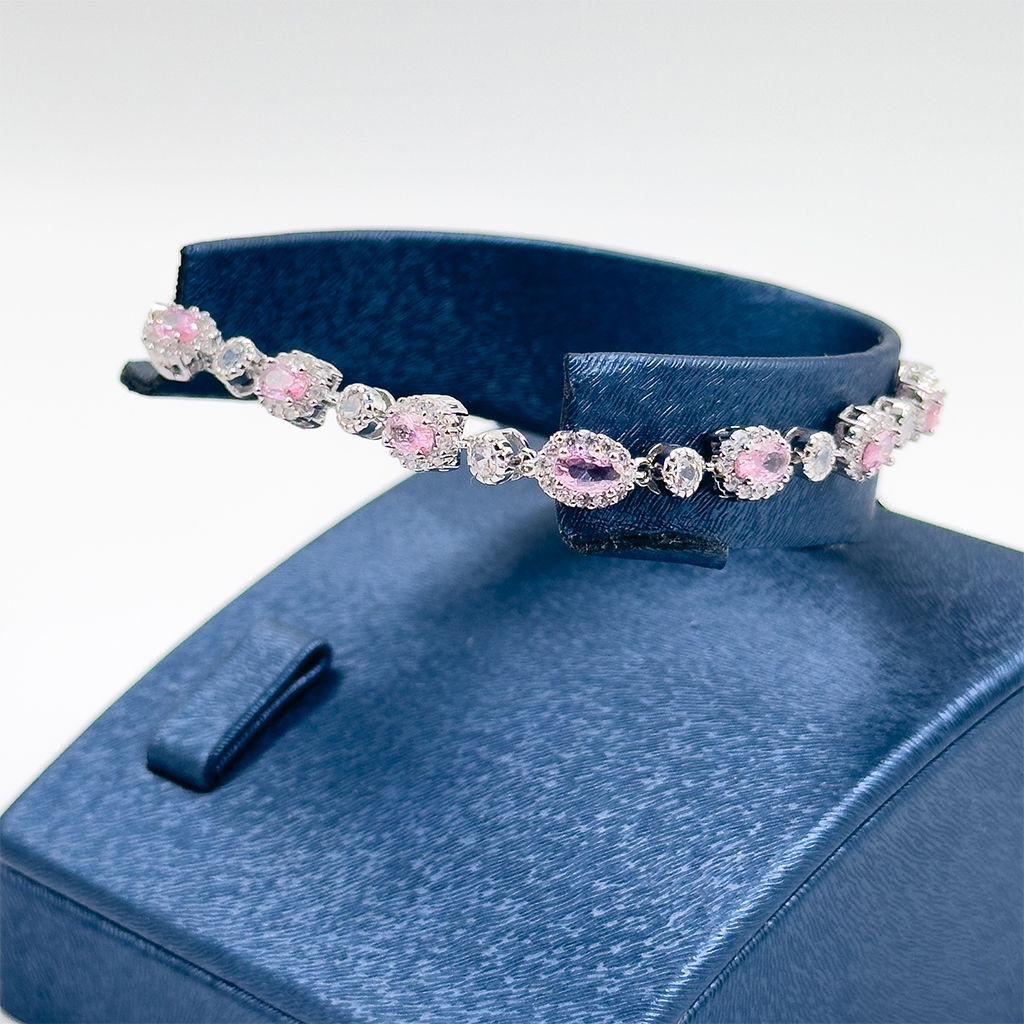 Pembe Kuvars Gümüş Bileklik