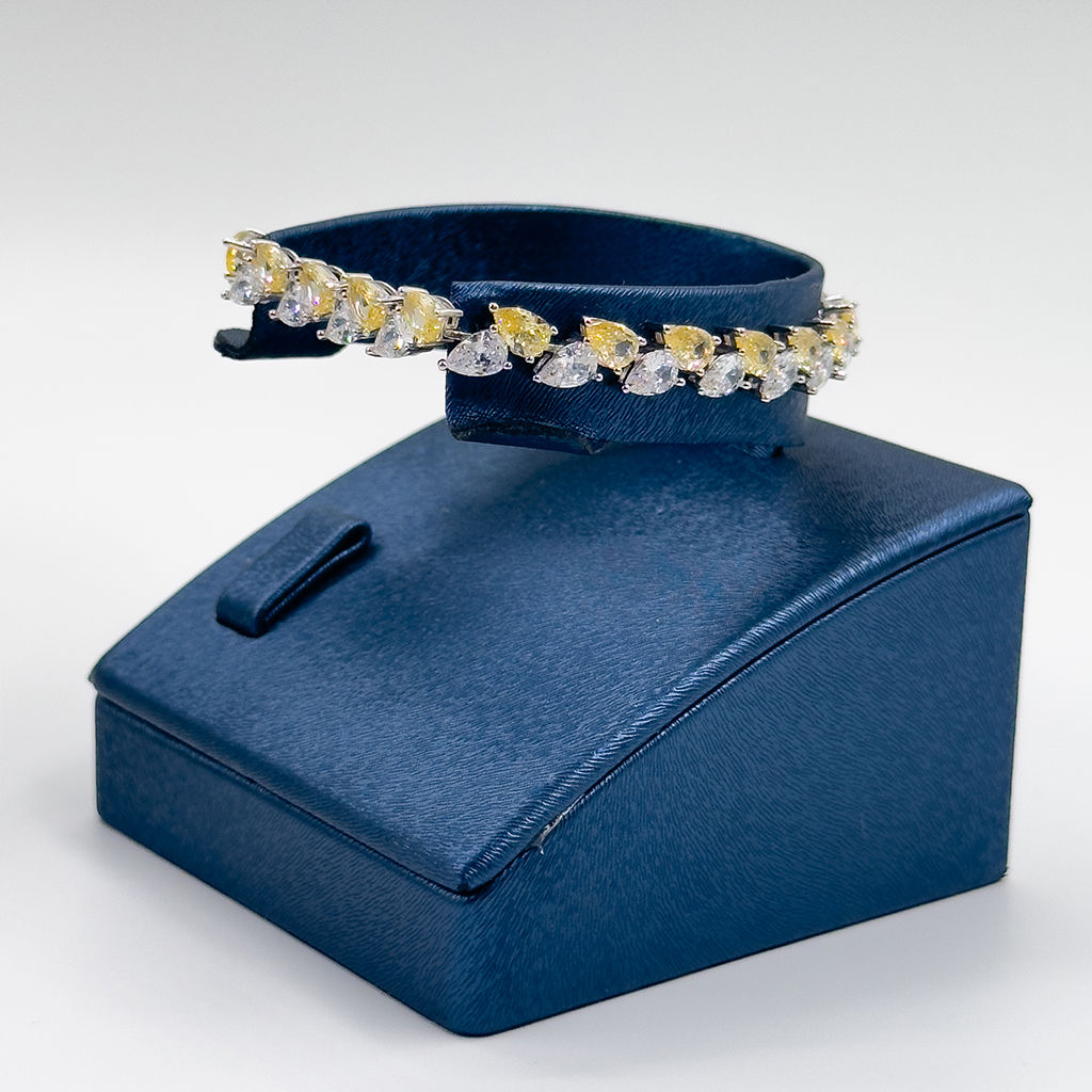 Pırlanta Montür Sitrin Taşlı Gümüş Bileklik