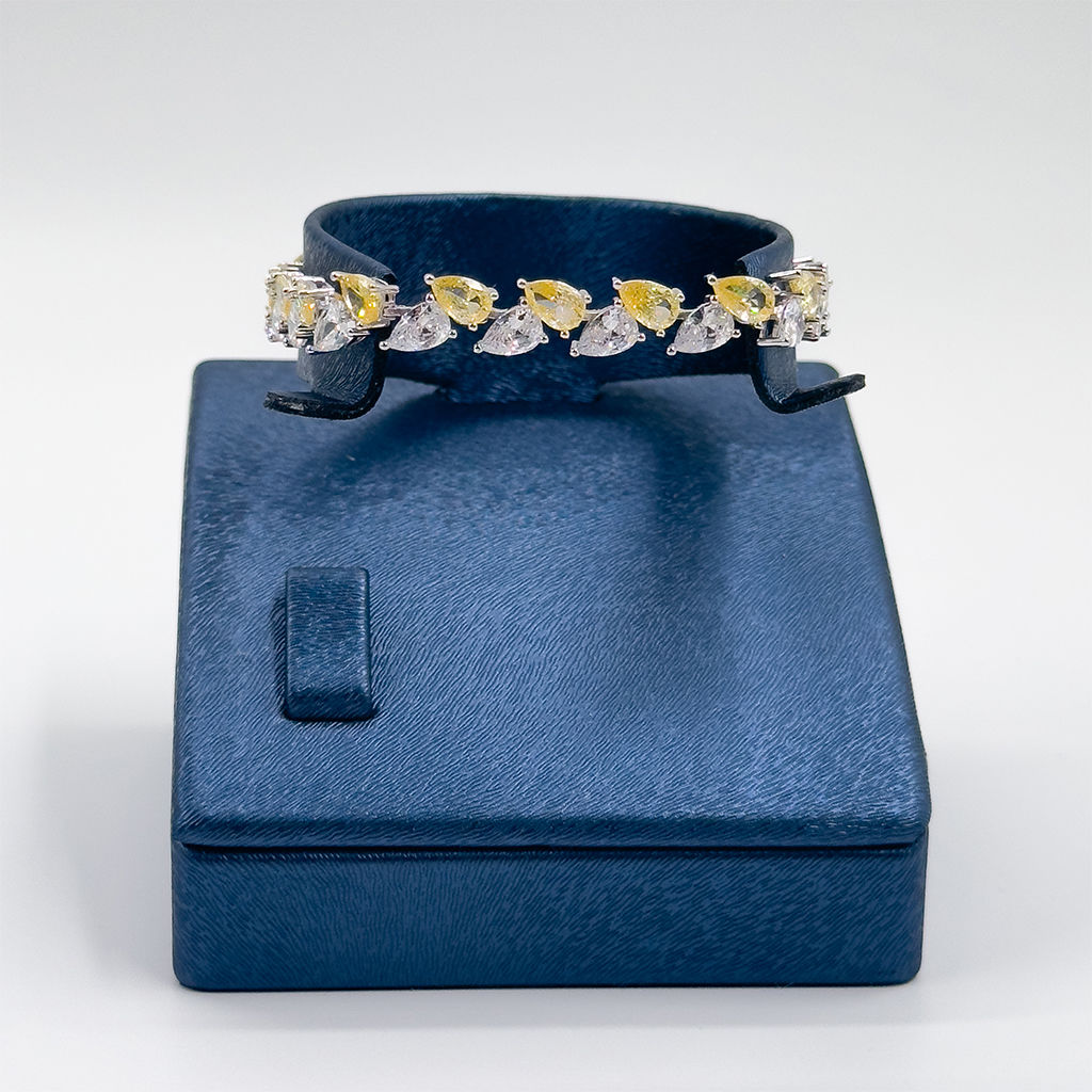 Pırlanta Montür Sitrin Taşlı Gümüş Bileklik