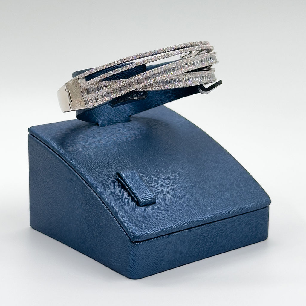 Pırlanta Montür Özel Baget Kelepçe Gümüş Bileklik