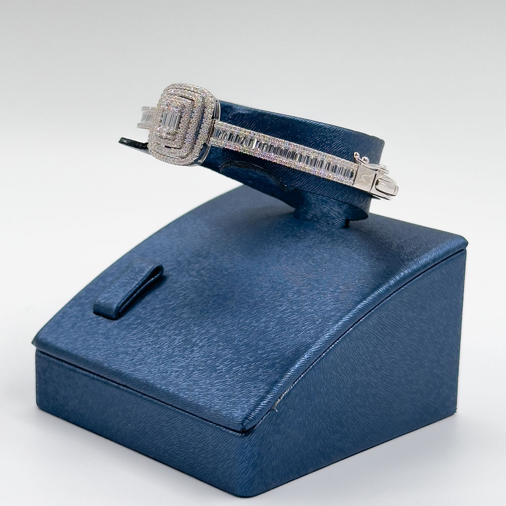 Pırlanta Montür Baget Kelepçe Gümüş Bileklik