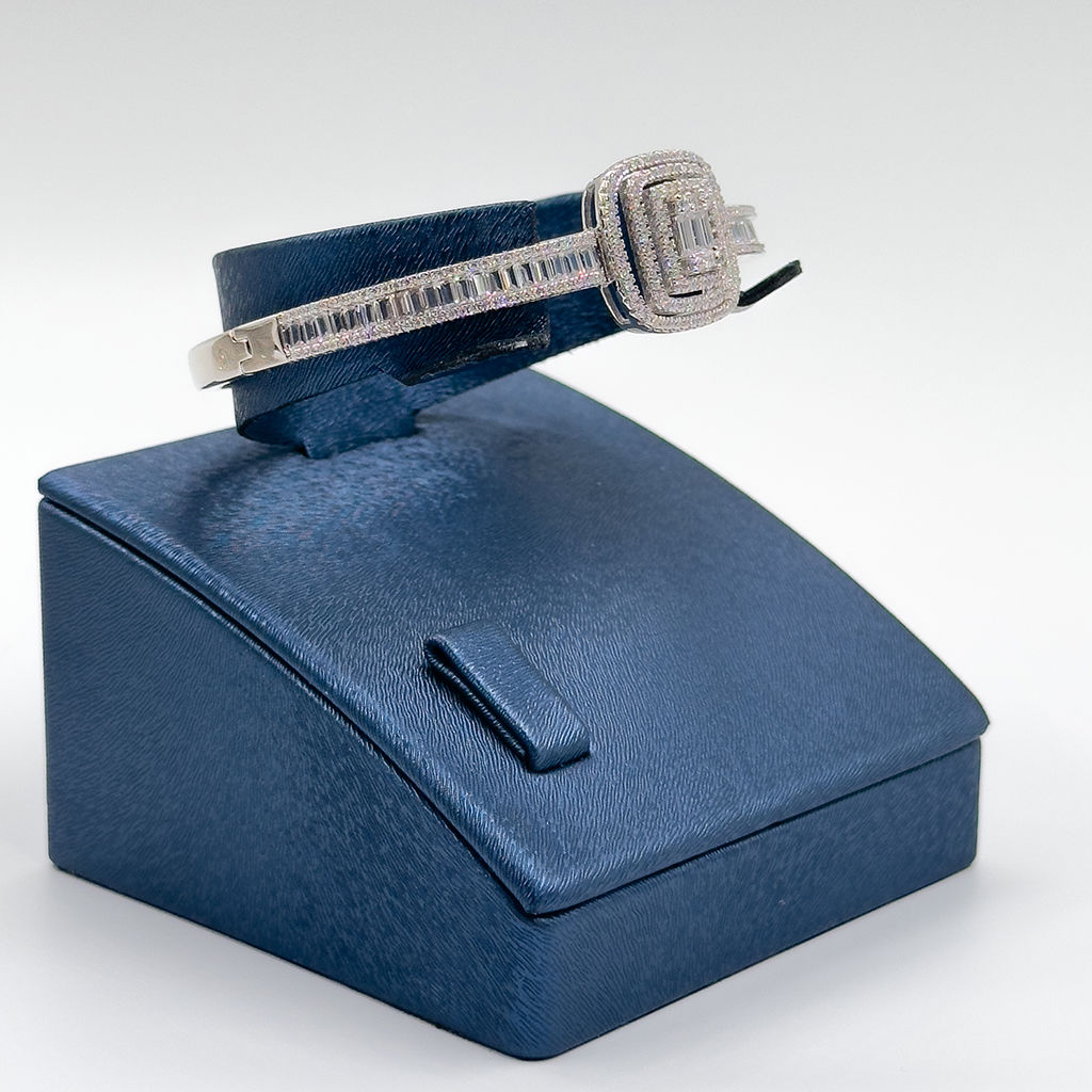 Pırlanta Montür Baget Kelepçe Gümüş Bileklik