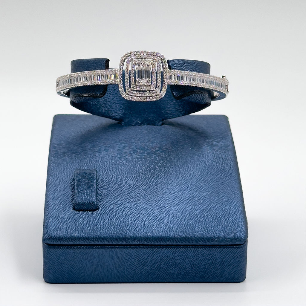 Pırlanta Montür Baget Kelepçe Gümüş Bileklik