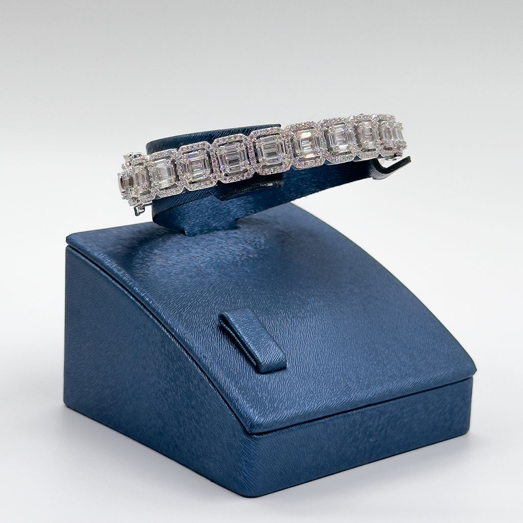 Pırlanta Montür Baget Kelepçe 925 Ayar Gümüş Bileklik