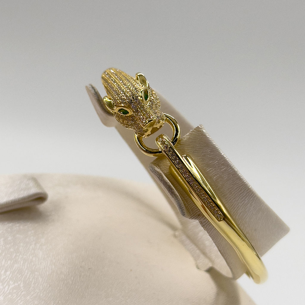 Gold Renk Kelepçe Gümüş Bileklik