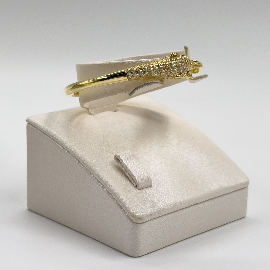 Gold Renk Kelepçe Gümüş Bileklik