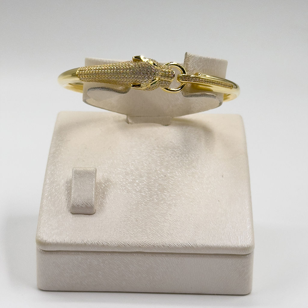 Gold Renk Kelepçe Gümüş Bileklik