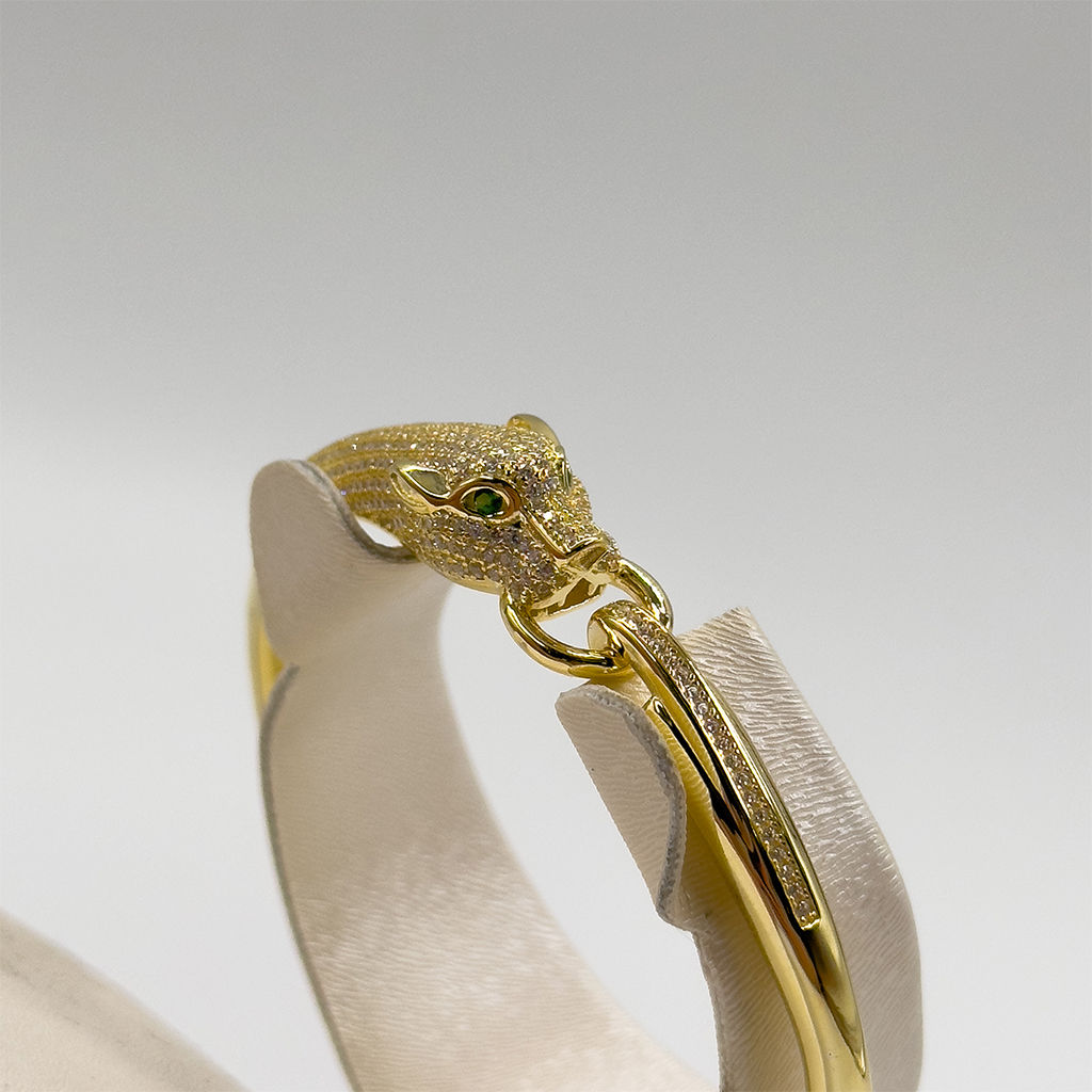 Gold Renk Kelepçe Gümüş Bileklik