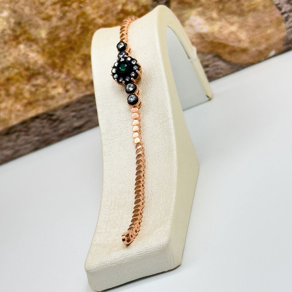 Rosegold Elmas Modeli Gümüş Bileklik