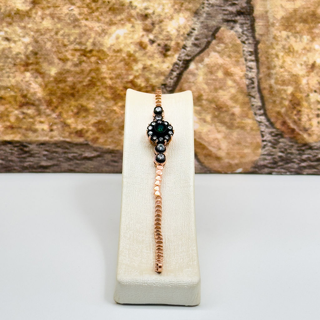 Rosegold Elmas Modeli Gümüş Bileklik
